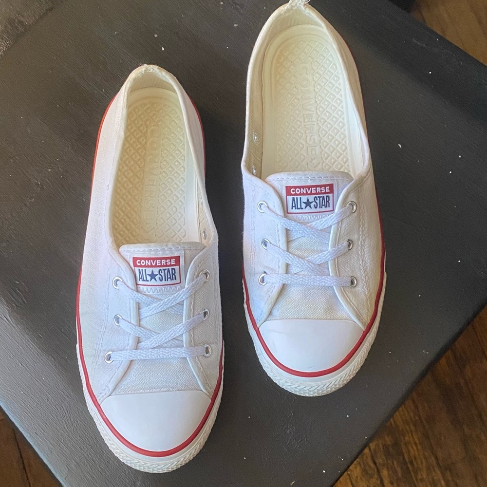 White Converse Chuck Taylor Ballet lace slip